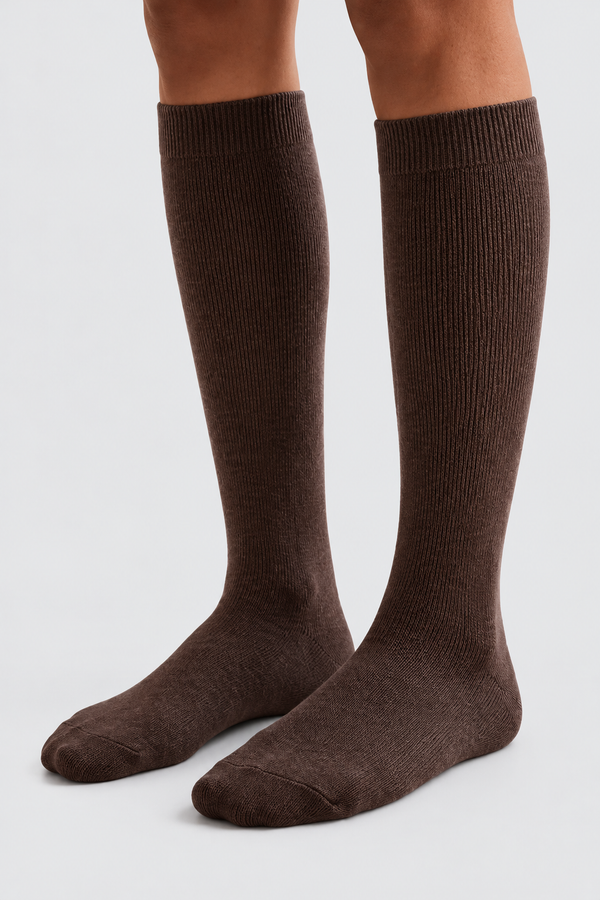WOMEN'S KNEE SOCKS BROWN