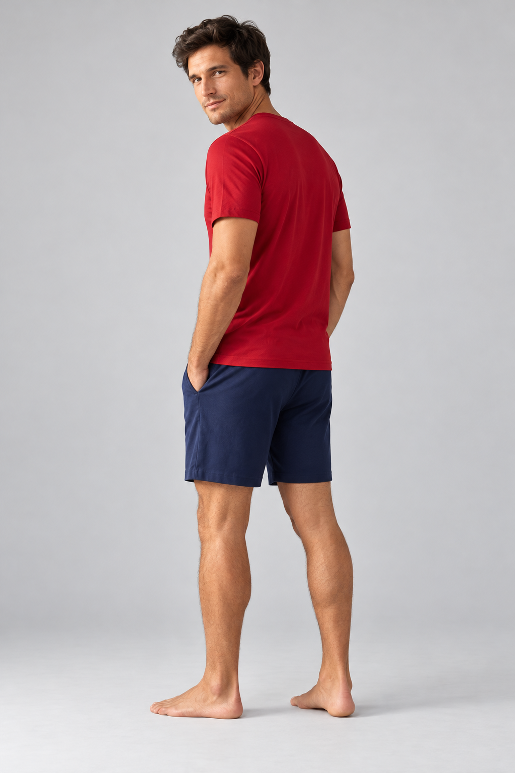 SAILOR TEDDY MEN'S SHORTS SET RED