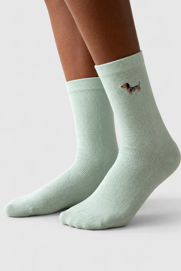 EMBROIDERED UNISEX ANKLE SOCKS BLUE