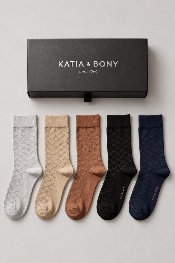 5PCK Boxed Bamboo Men's Ankle Socks MIX