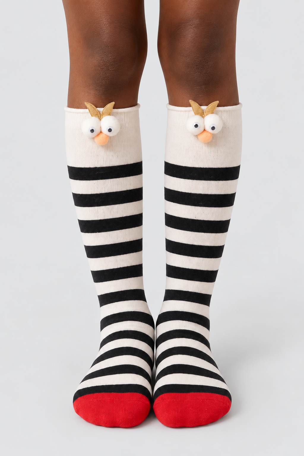 3D EYES GIRLS KNEEHIGH SOCKS ECRU