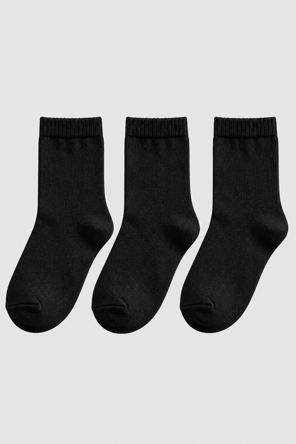 FAMILY 3 PCK KIDS SOCKS BLACK