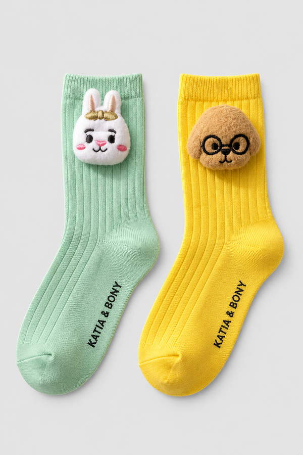 2PCK ANIMAL ACCESSORY CHILDREN'S SOCKS MIX