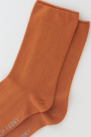 ELASTIC MODAL WOMEN SOCKS MUSTARD