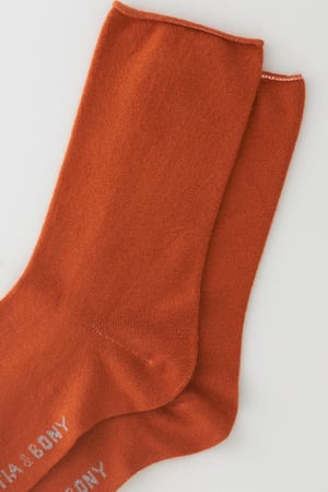 ELASTIC MODAL WOMEN SOCKS DARK BRICK COLOR