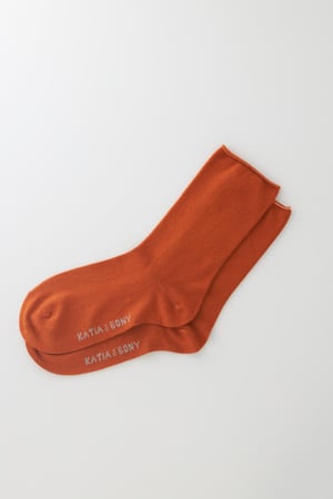 ELASTIC MODAL WOMEN SOCKS DARK BRICK COLOR