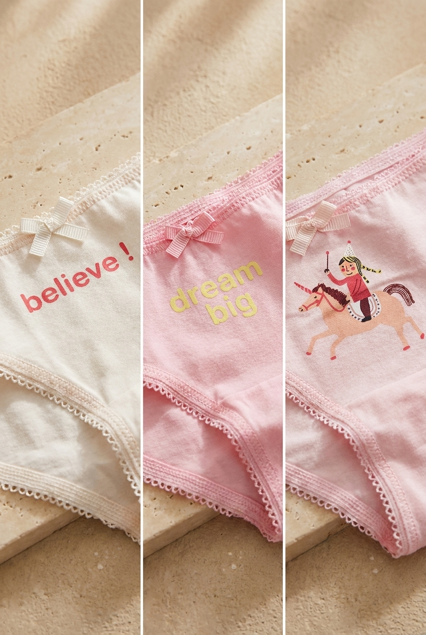 3-PACK UNICORN GIRLS' BOXED BRIEFS PINK
