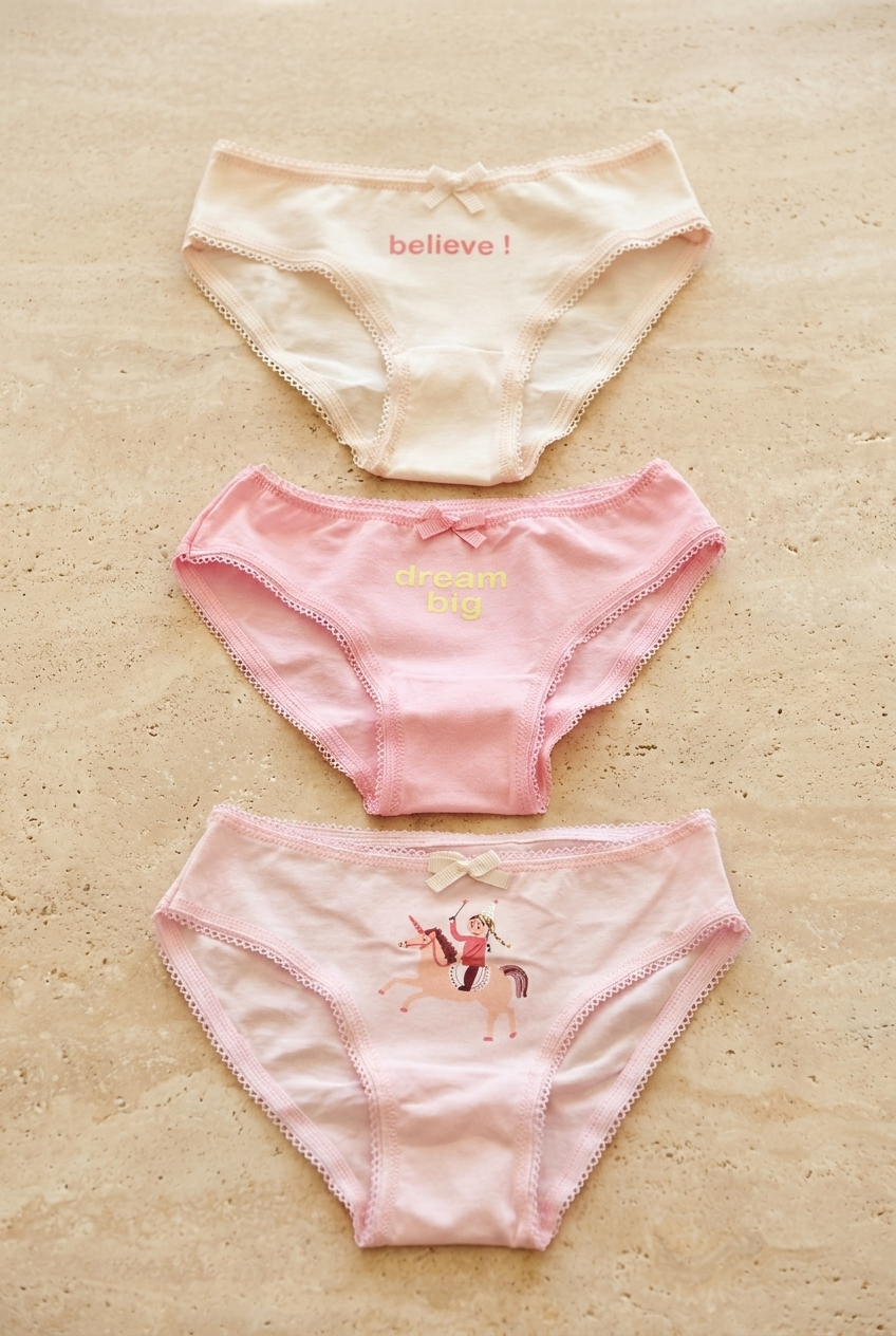 3-PACK UNICORN GIRLS' BOXED BRIEFS PINK