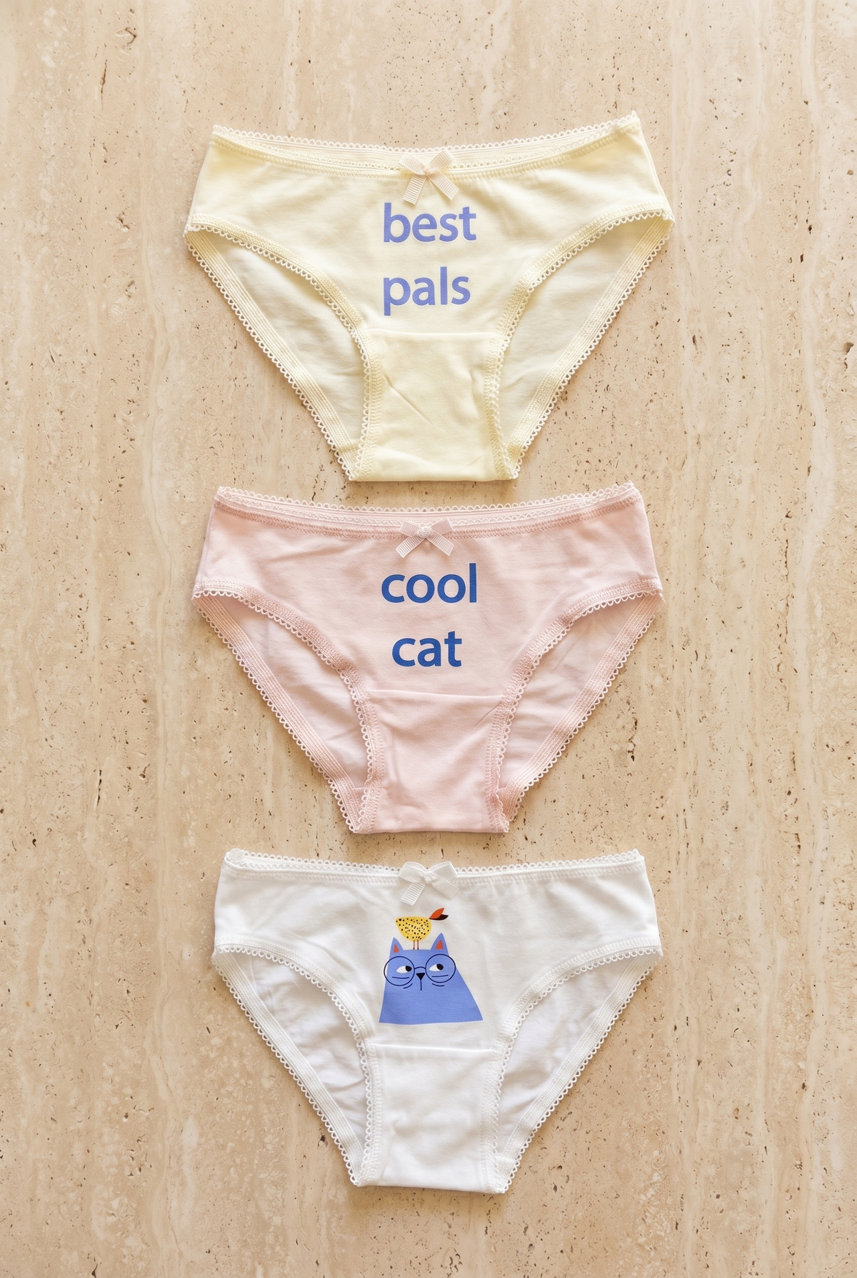 3PCK CAT GIRL BOXED SLIP PINK