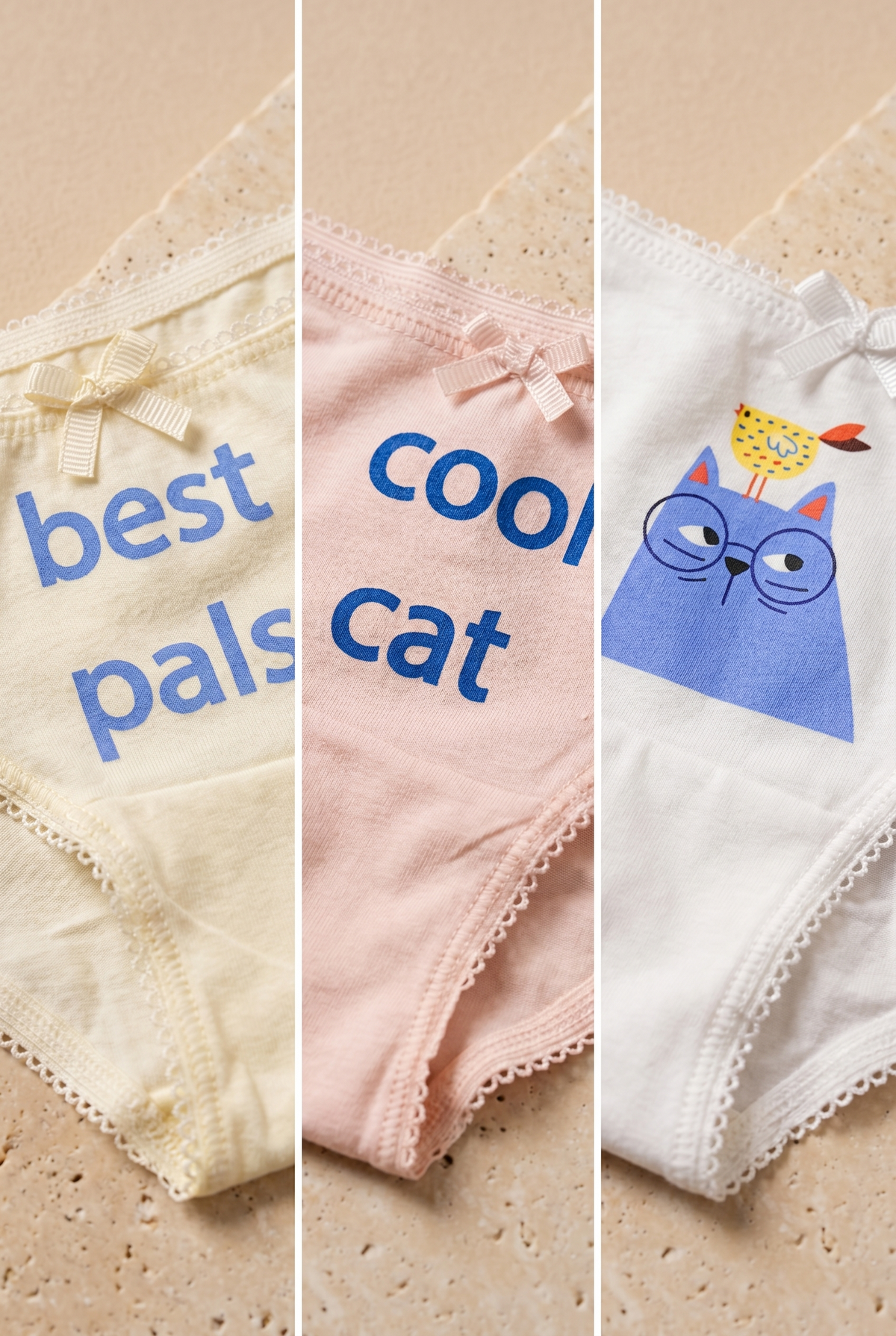 3PCK CAT GIRL BOXED SLIP PINK