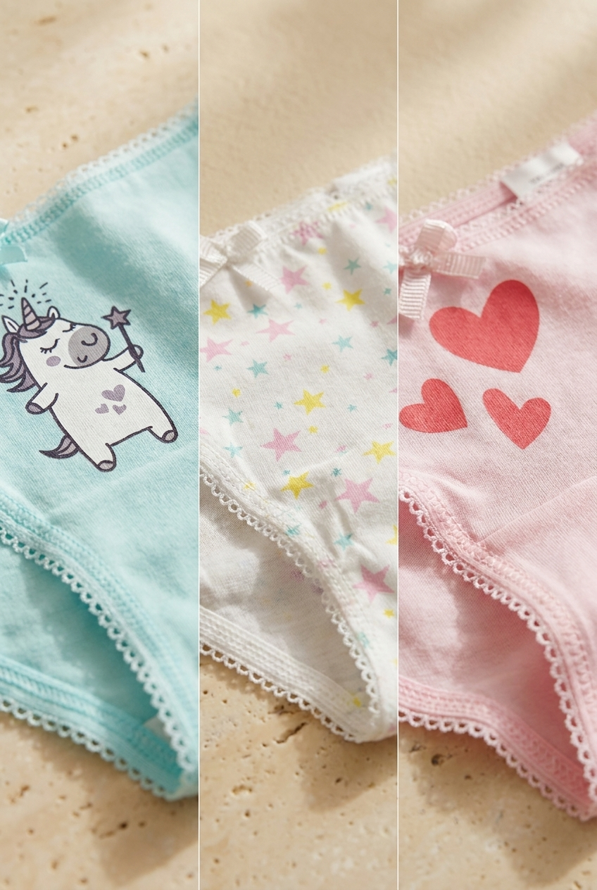 3PCK Patterned Girl's Boxed Slip MINT