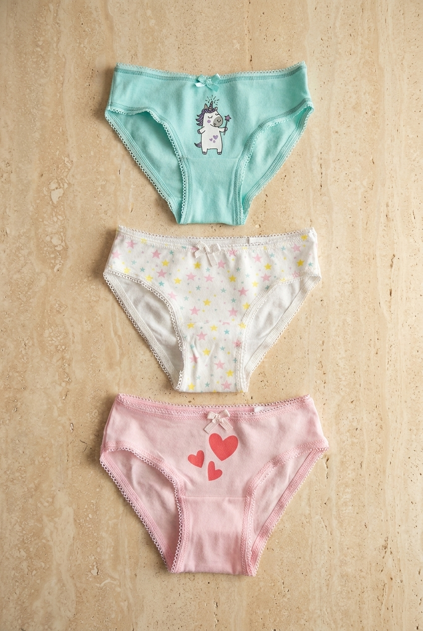 3PCK Patterned Girl's Boxed Slip MINT