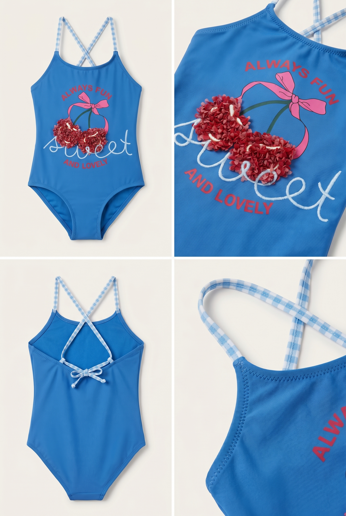 MEDITERRANEAN CHERRY GIRL'S SWIMSUIT NAVY