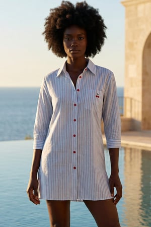 MEDITERRANEAN WOMEN BEACH SHIRT BLUE