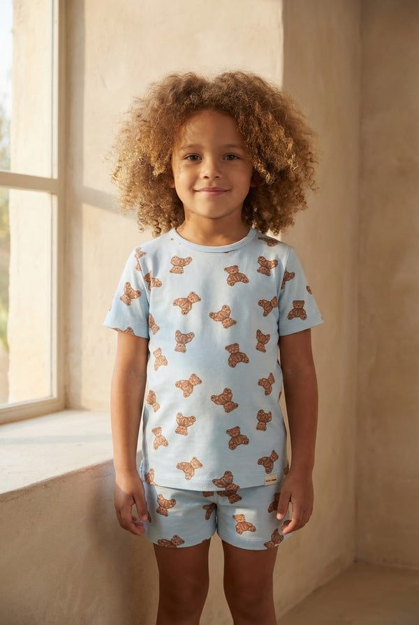 Teddy Packaged Children's Shorts Set BLUE