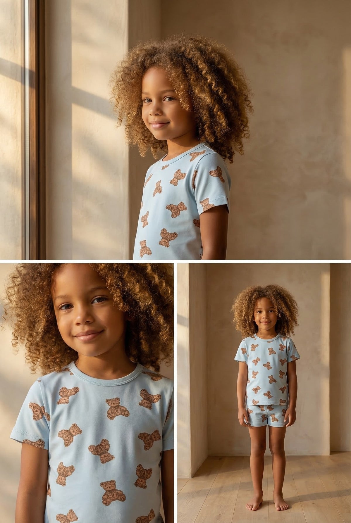 Teddy Packaged Children's Shorts Set BLUE