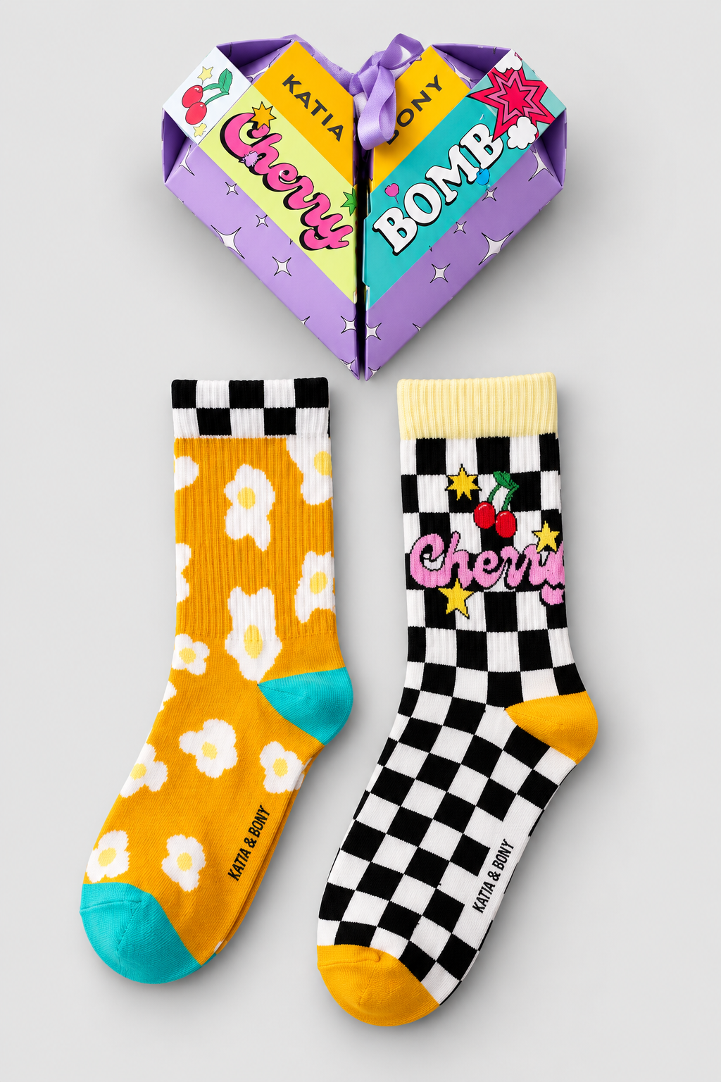 2PCK CHECKERED UNISEX BOXED SOCKET SOCKS MIX