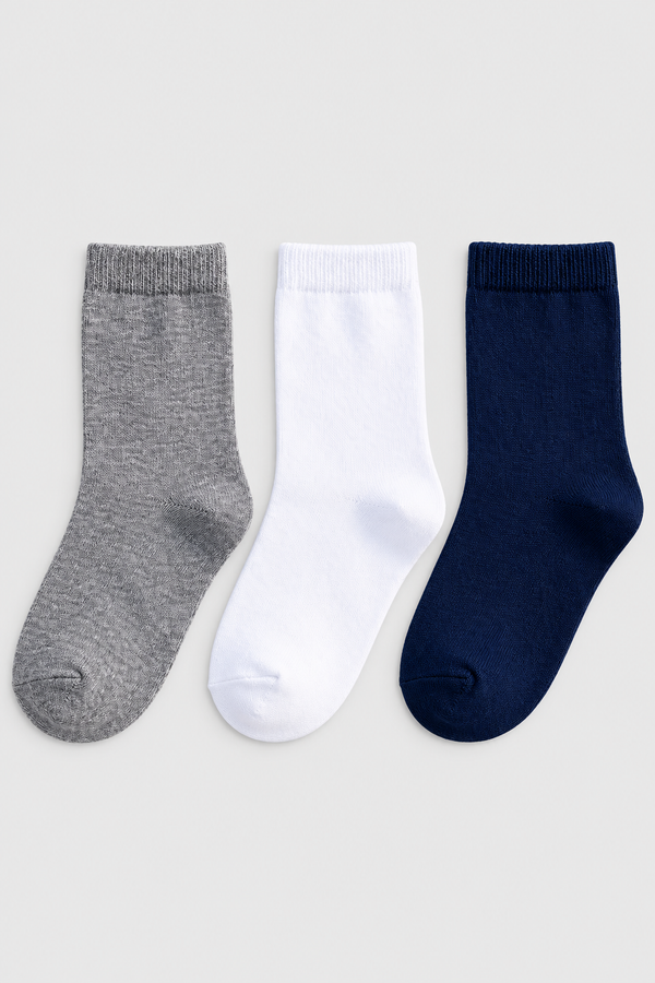 FAMILY 3 PCK KIDS SOCKS WHITE-NAVY-GREY MEL.