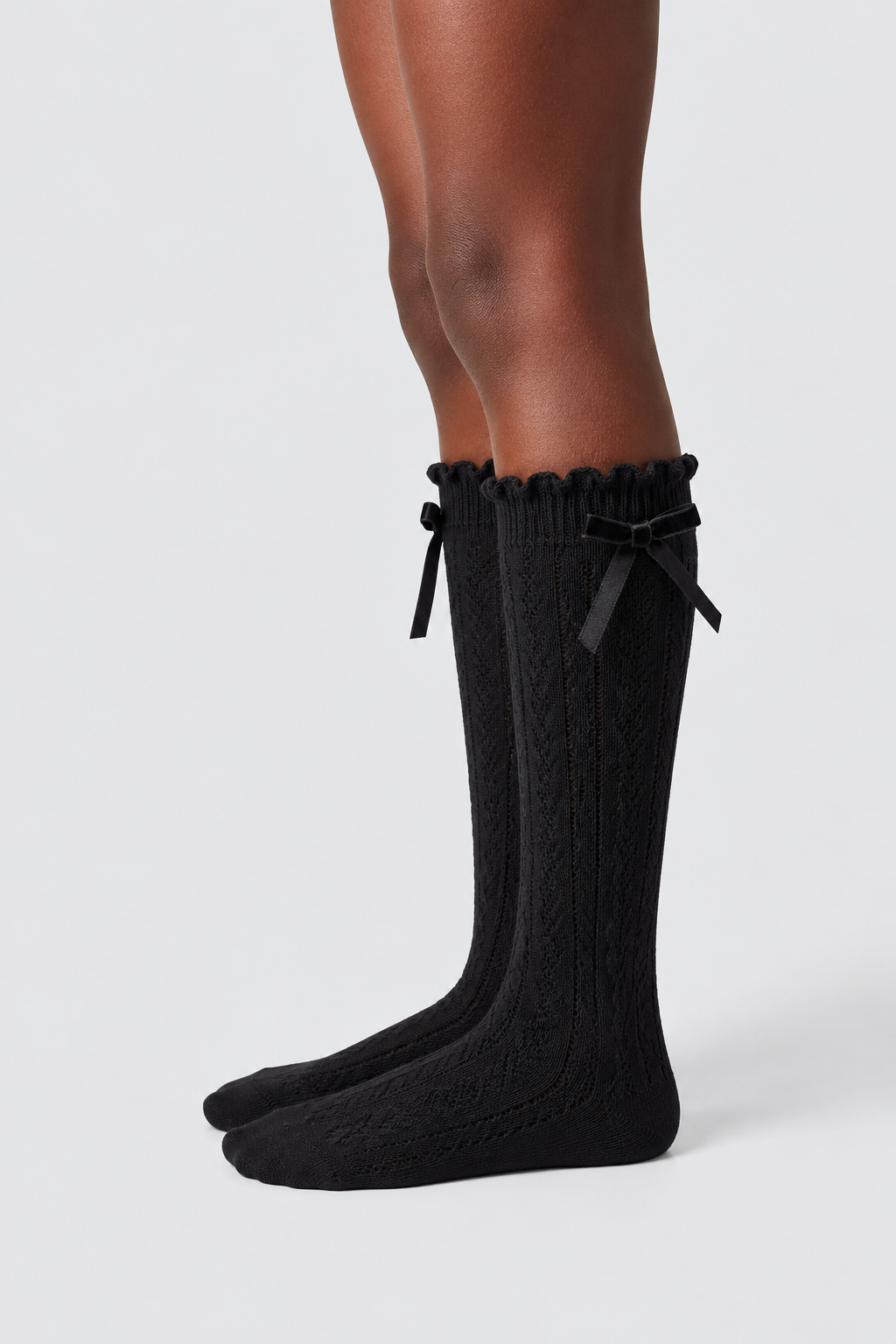 CHILDREN'S KNEE SOCKS WITH BOW ACCESSORIES BLACK