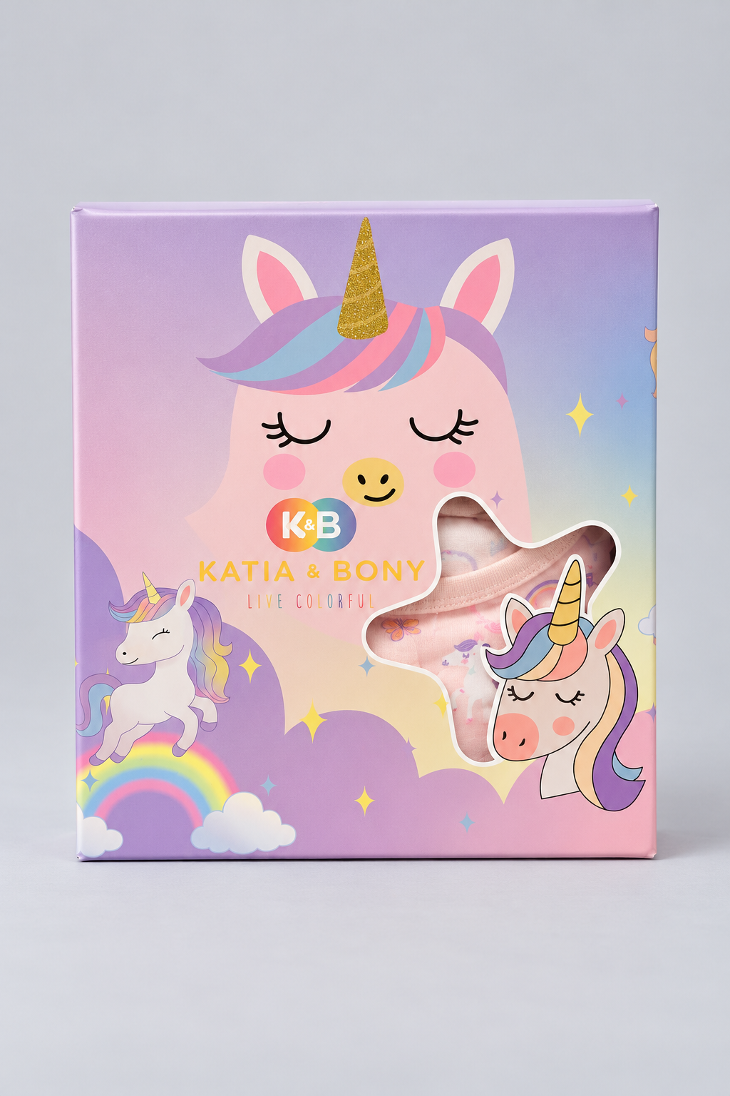 GIRLS' BOXED UNICORN PYJAMA SET - PINK
