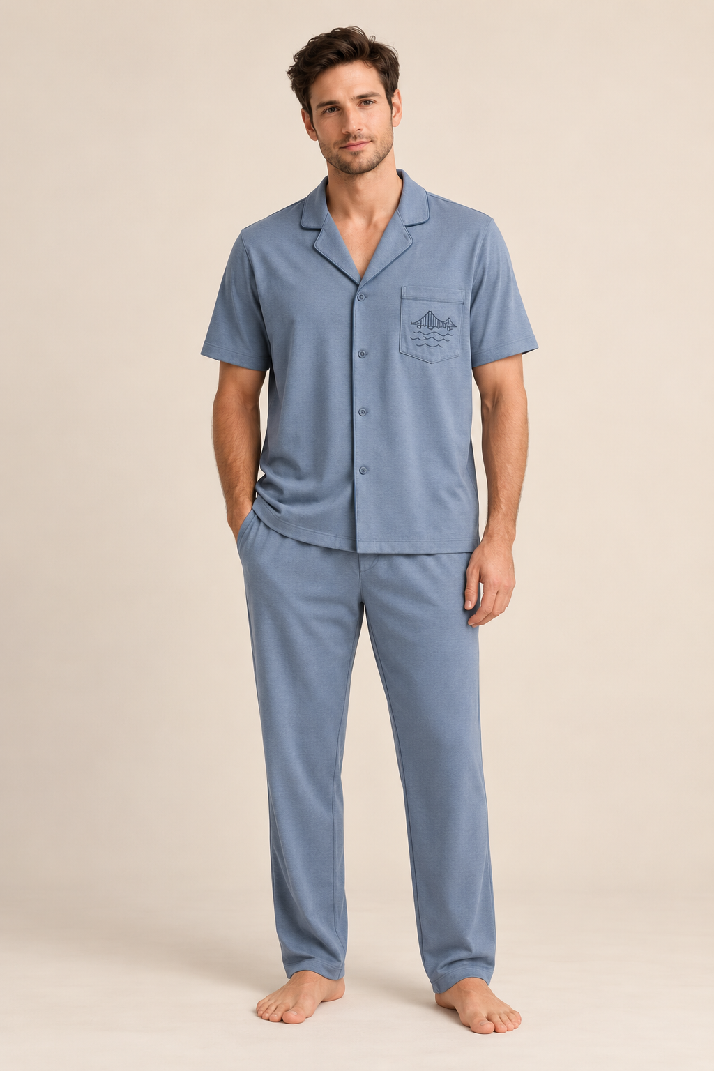 ISTANBUL BOSPHORUS BOXED MEN PYJAMAS SET BLUE