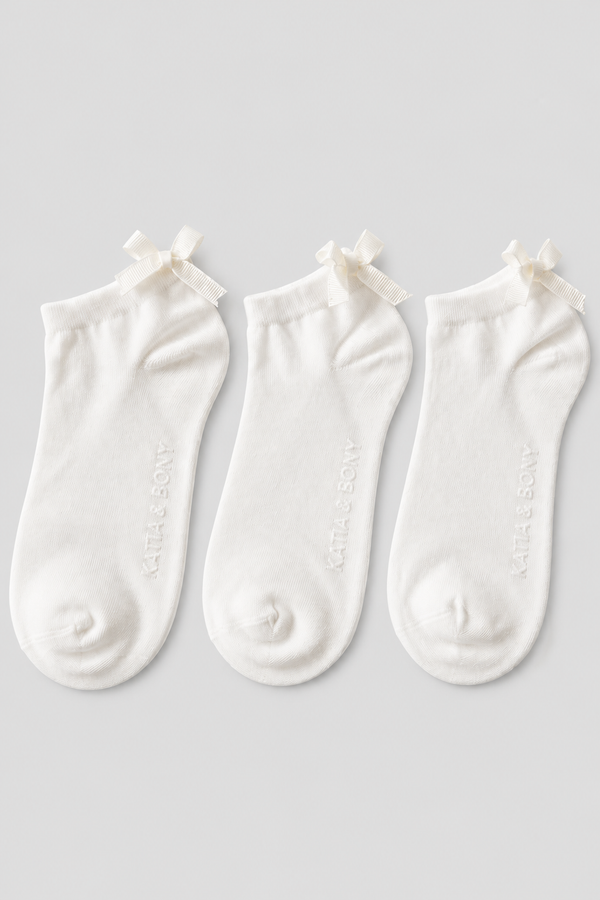 3PCK SOFT BAMBOO GIRLS STEP SOCKS WHITE