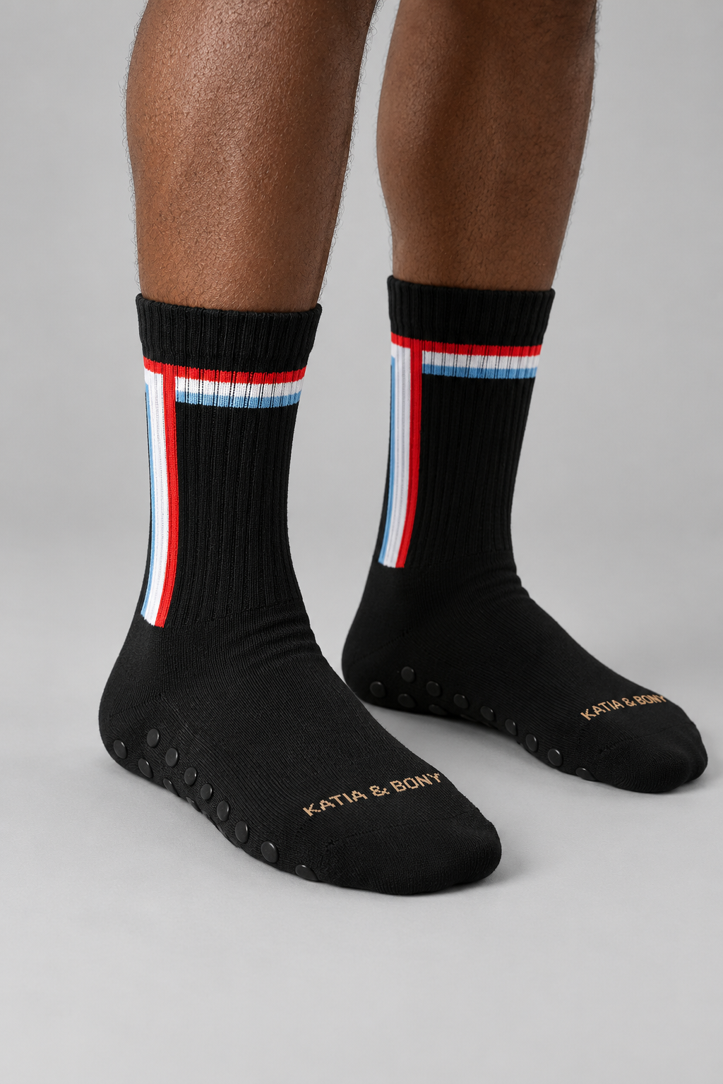 STRIPED PADEL UNISEX SOCKET SOCKS BLACK