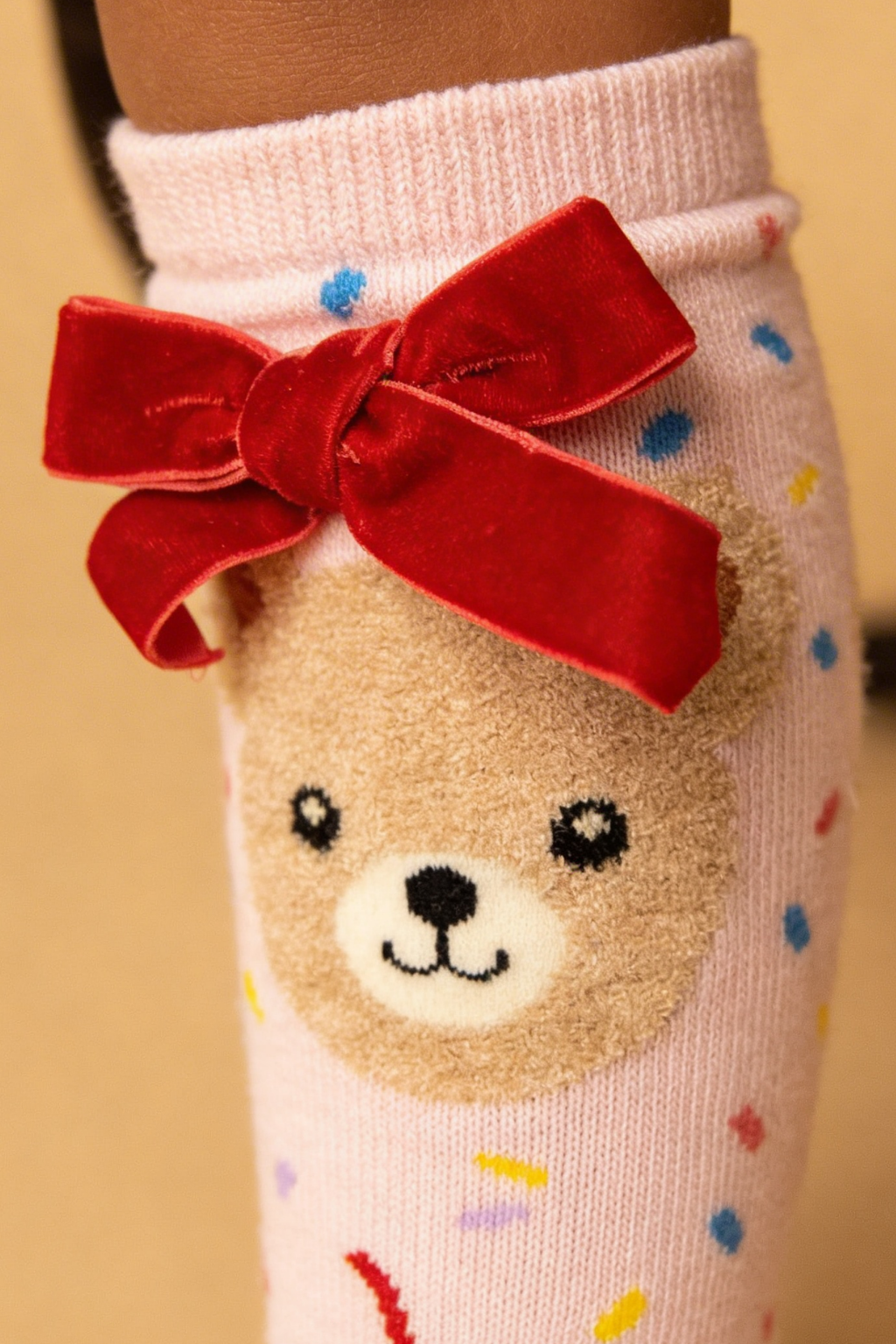 CUP CAKE TEDDY CHILDREN'S KNEE SOCKS MIX