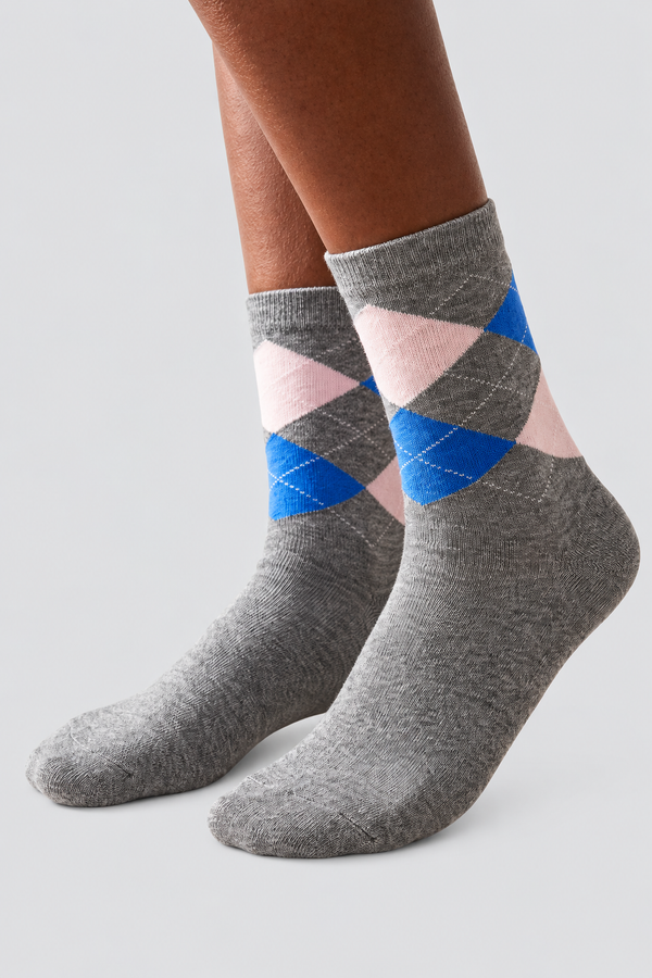 TEDDY PATTERNED UNISEX SOCKS GREY