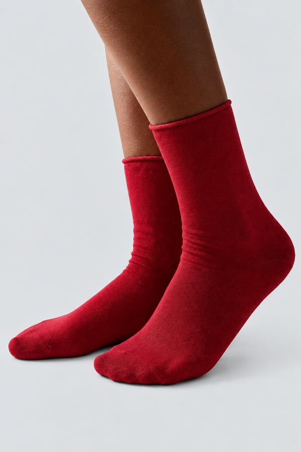 ELASTIC MODAL WOMEN SOCKS BORDEAUX