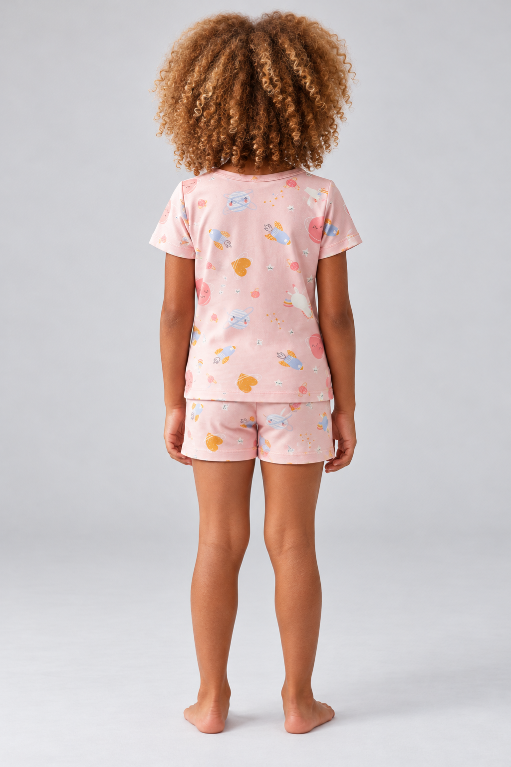 UNICORN PACKAGED GIRL'S SHORTS SET PINK