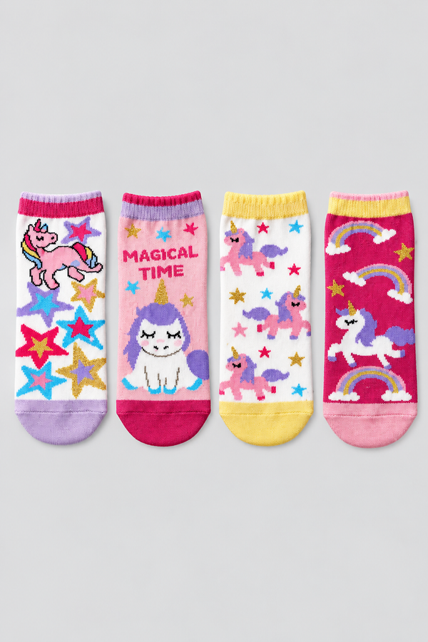 4PCK MAGICAL TIME GIRLS STEP SOCKS MIX