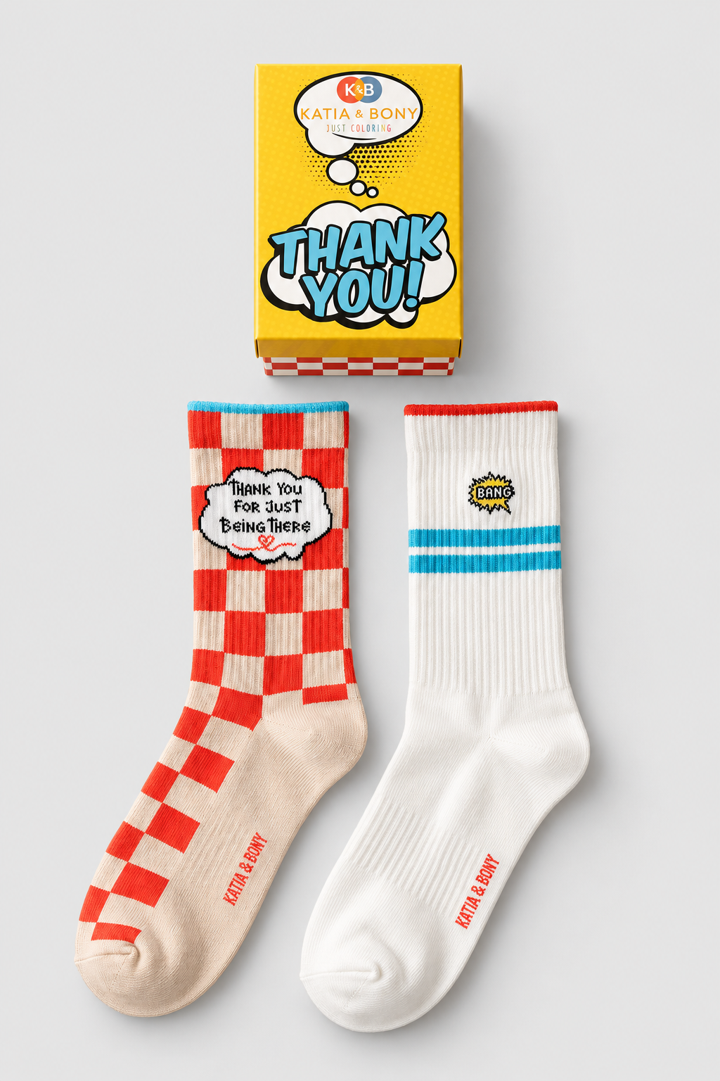 2PCK THANK YOU BOXED UNISEX SOCKS MIX
