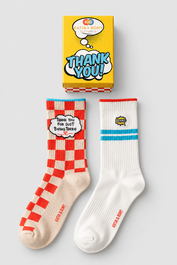 2PCK THANK YOU BOXED UNISEX SOCKS MIX