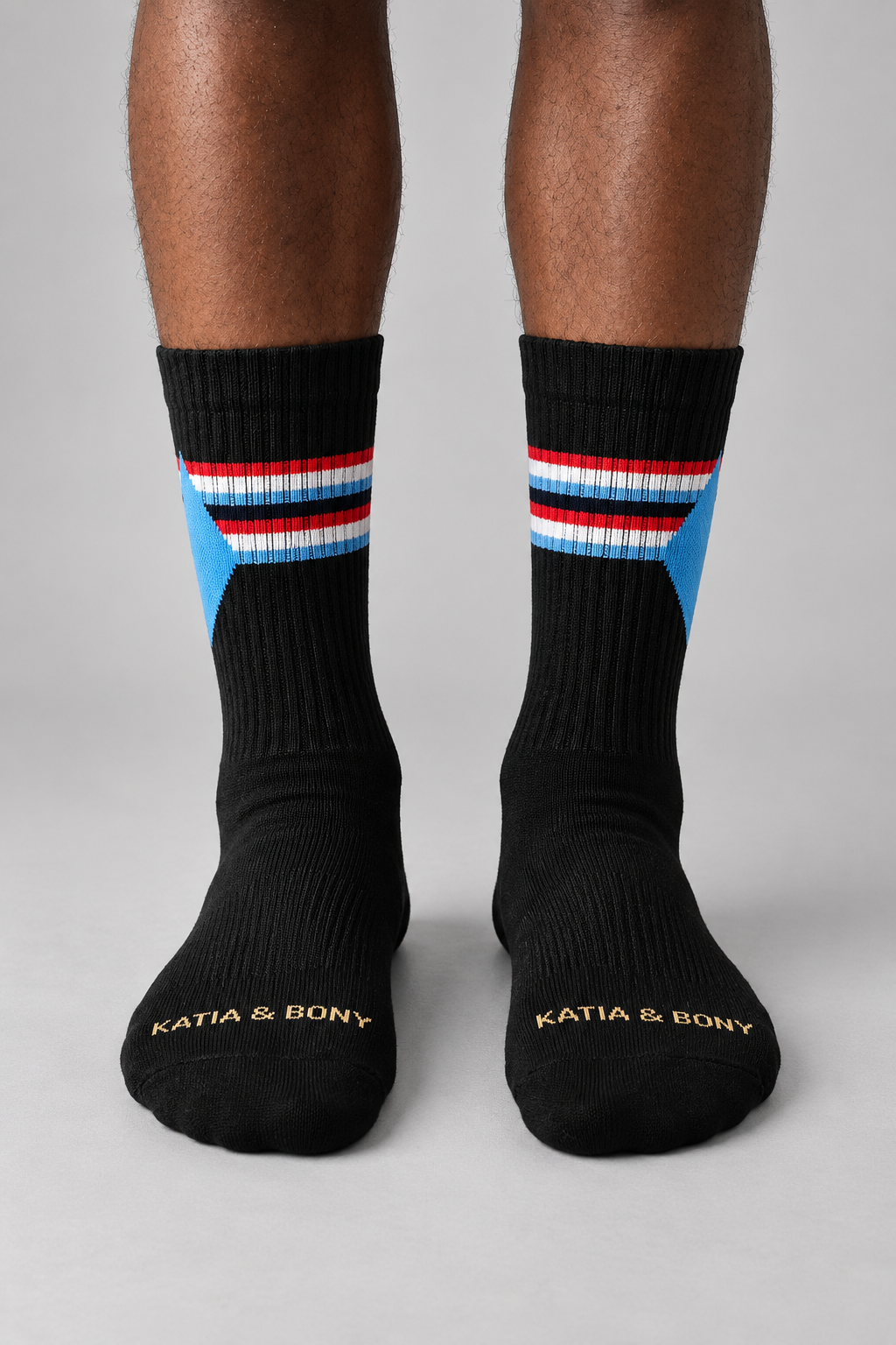 STRIPED PADEL UNISEX SOCKET SOCKS BLACK MIX