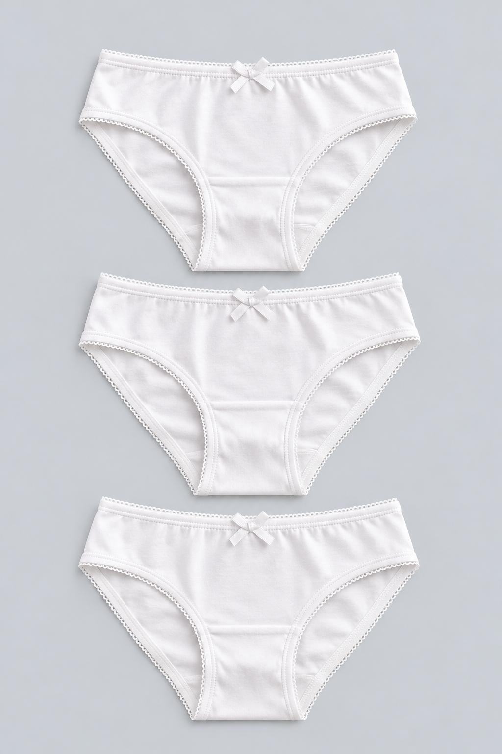 3PCK BASIC BOXED GIRL'S SLIP WHITE