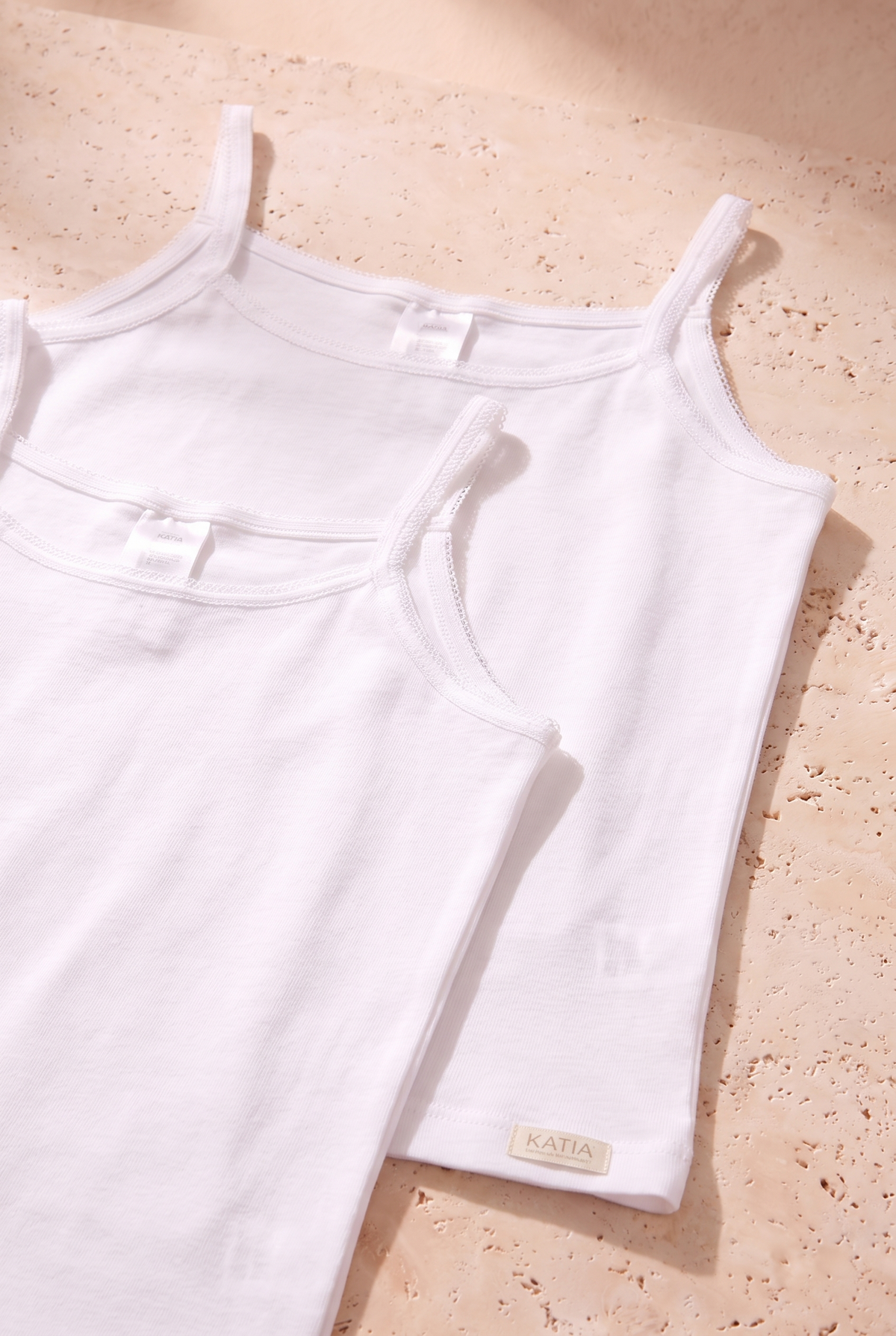2PCK BASIC RIBBED GIRLS' UNDERSHIRT WHITE