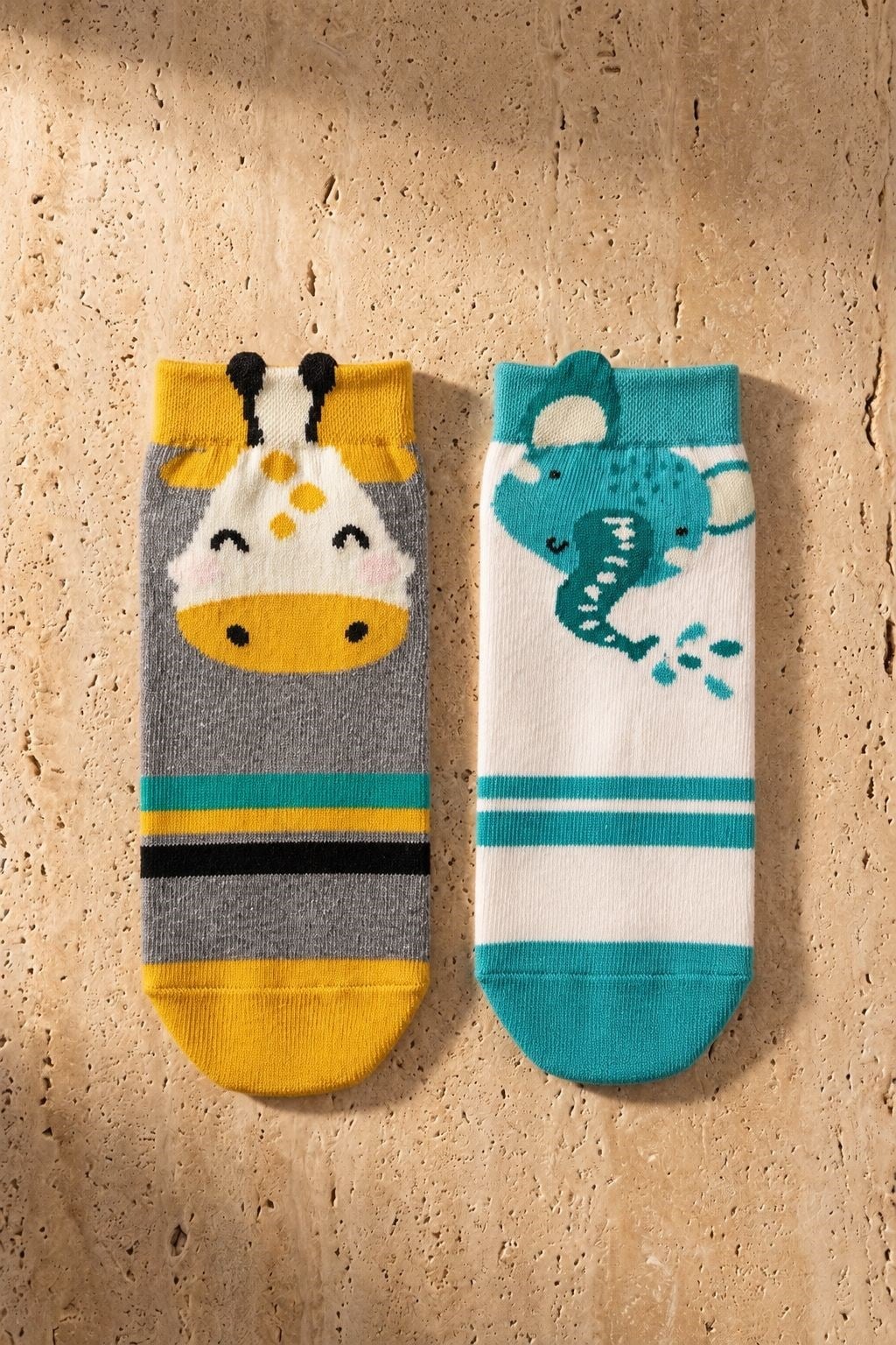2PCK ANIMAL PATTERNED CHILDREN'S SOCKS MIX