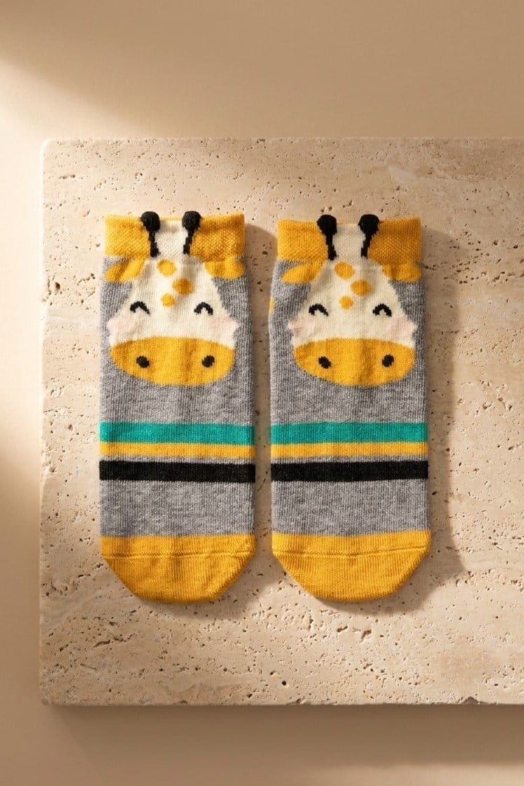 2PCK ANIMAL PATTERNED CHILDREN'S SOCKS MIX