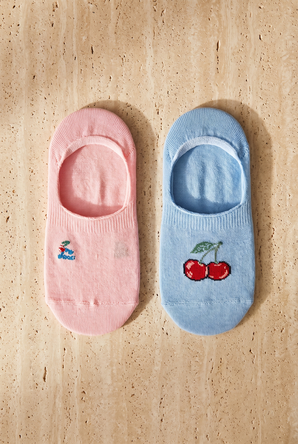 2PCK CHERRY CHILDREN'S INVISIBLE SOCKS MIX