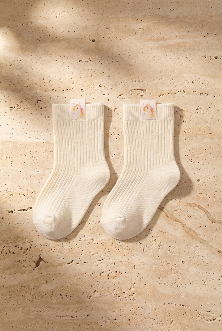 3PCK FAIRYTALE BABY SOCKET SOCKS PINK-PURPLE-ECRU