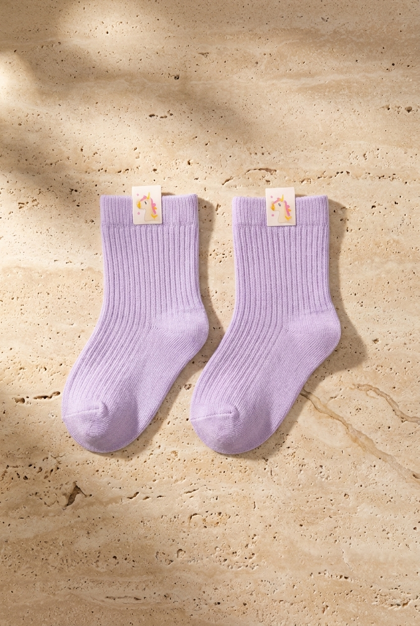 3PCK FAIRYTALE BABY SOCKET SOCKS PINK-PURPLE-ECRU