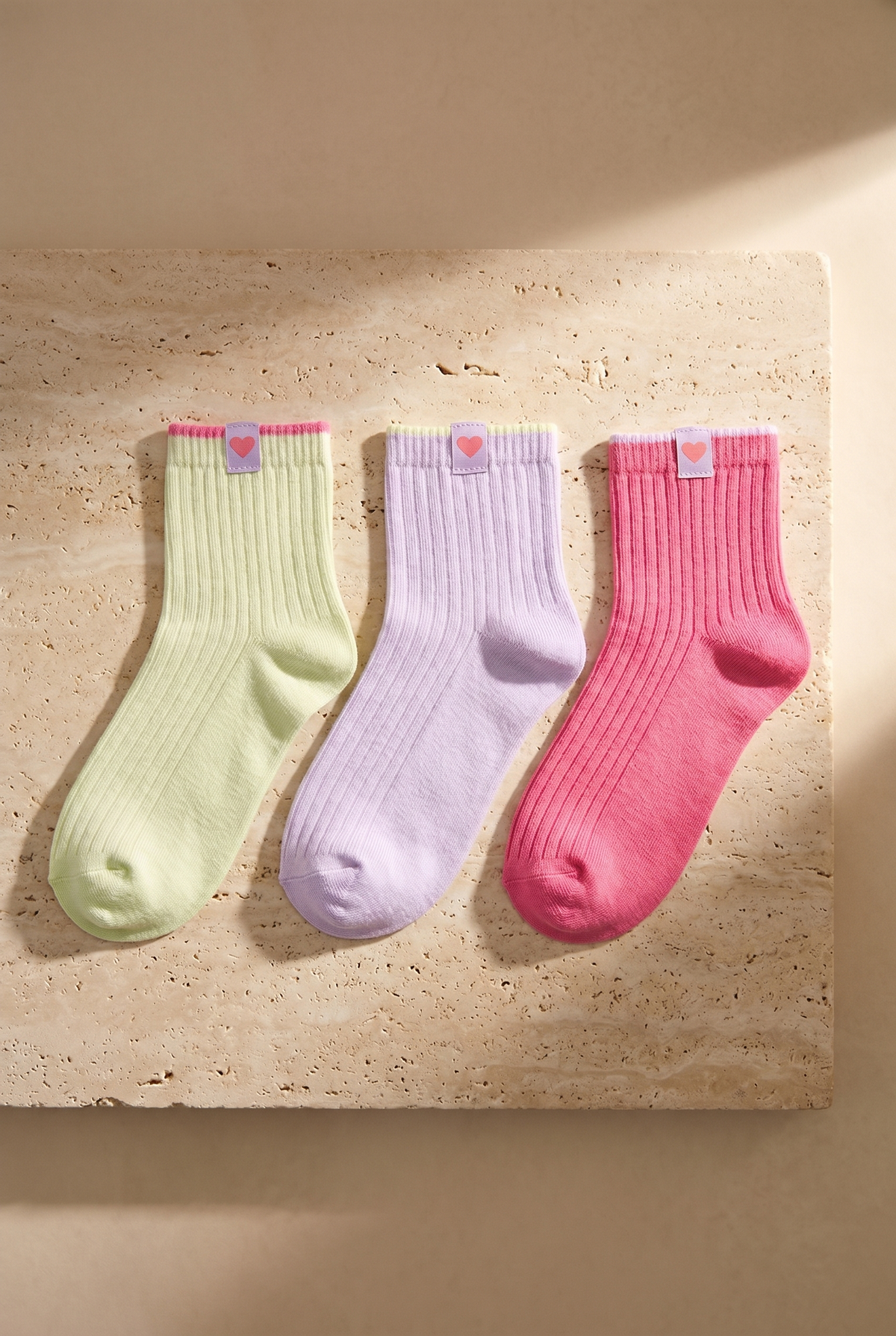 3PCK FAIRYTALE WOMEN SOCKET SOCKS PINK-GREEN-LILAC
