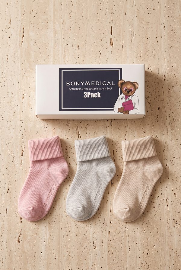 MEDICAL 3PCK BABY SOCKS PINK MIX