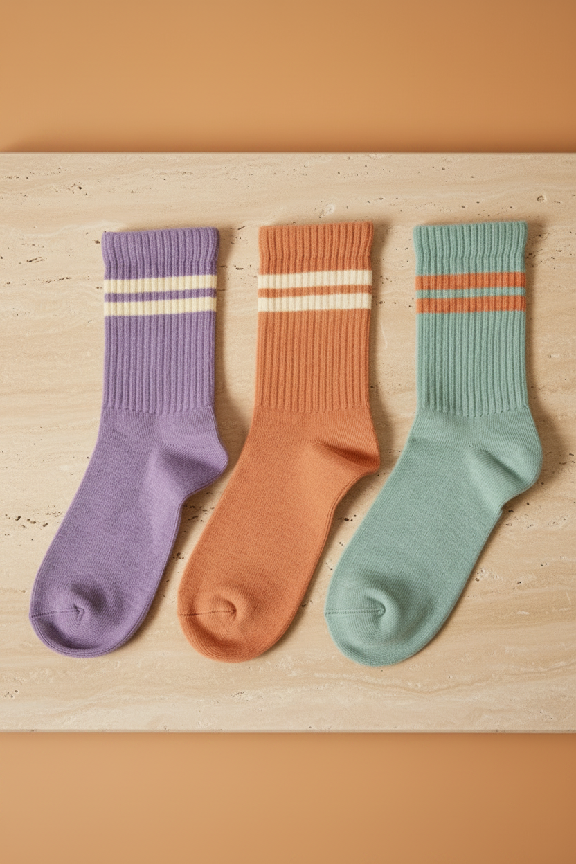 3PCK STRIPED GIRLS SOCKET SOCKS MINT MIX