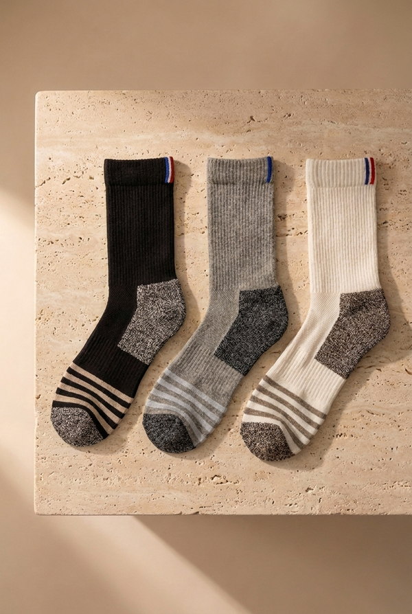 3PCK UNISEX SHAFTLESS GOLF SOCKET SOCKS BLACK/WHITE/GREY