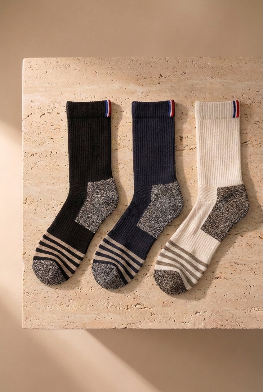 3PCK UNISEX SHAFTLESS GOLF SOCKET SOCKS BLACK/WHITE/NAVY
