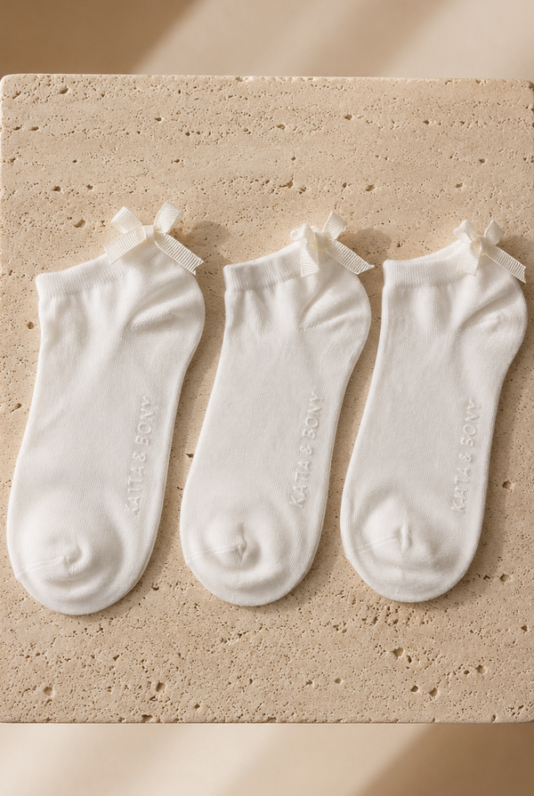 3PCK SOFT BAMBOO GIRLS STEP SOCKS WHITE-WHITE-WHITE