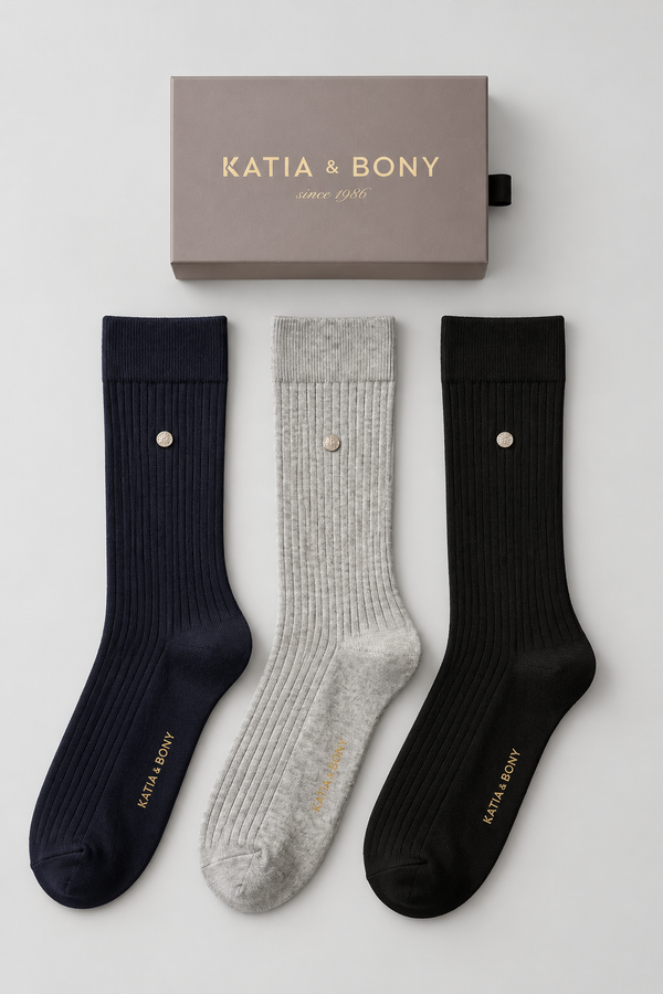 3PCK Stapled Boxed Socket Socks GREY