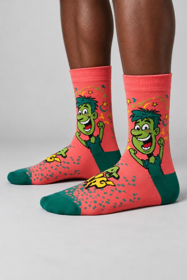 FACE PATTERNED UNISEX SOCKS MIX